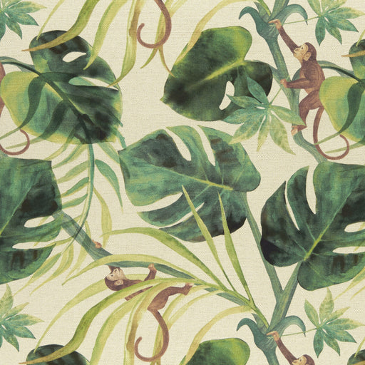 CLARKE AND CLARKE - MONKEY BUSINESS- NATURAL - Fabric by the Yard NATURAL