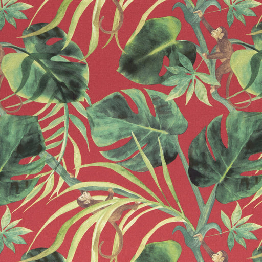 CLARKE AND CLARKE - MONKEY BUSINESS- ROUGE - Fabric by the Yard ROUGE