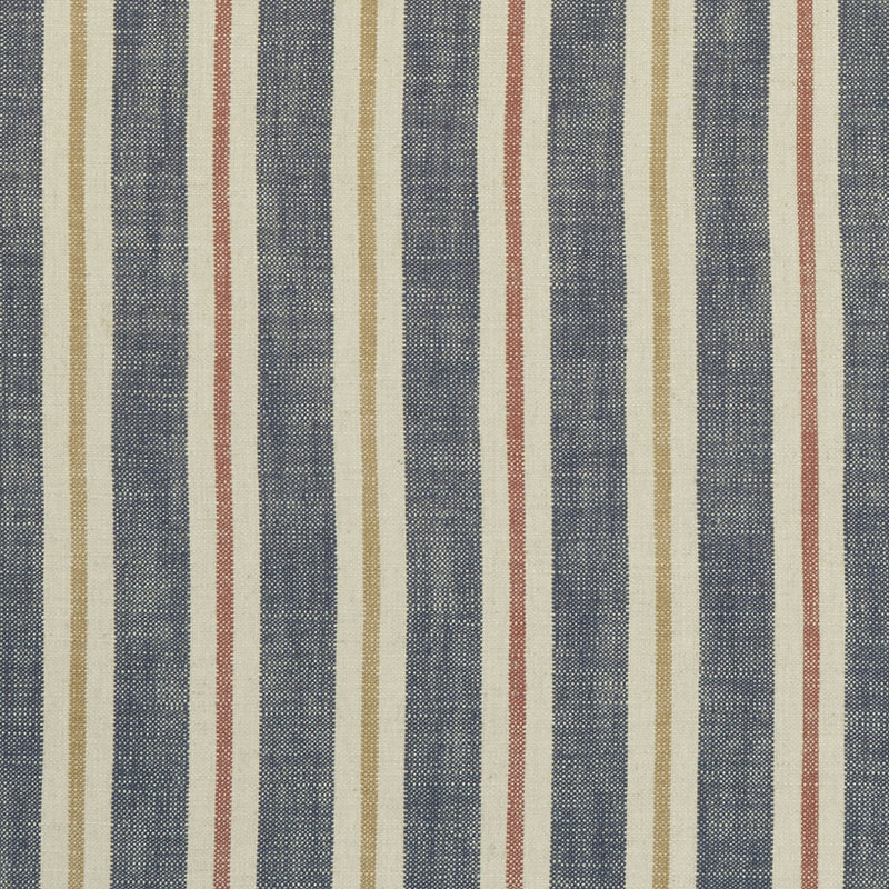 CLARKE AND CLARKE - SACKVILLE STRIPE- MIDNIGHT/SPICE - Fabric by the Yard MIDNIGHT/SPICE