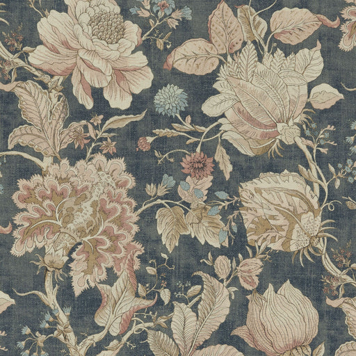 CLARKE AND CLARKE - SISSINGHURST- MIDNIGHT/SPICE - Fabric by the Yard MIDNIGHT/SPICE
