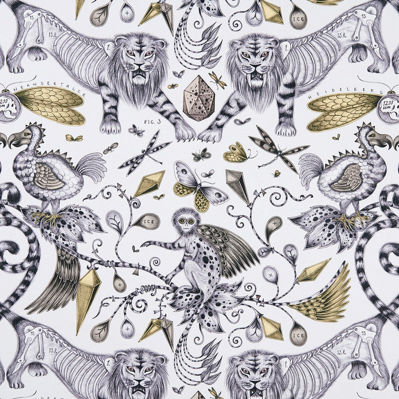 CLARKE AND CLARKE - EXTINCT- GOLD - Fabric by the Yard GOLD