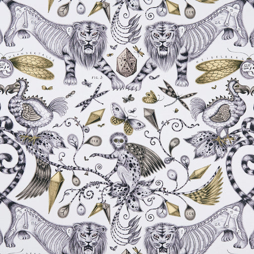 CLARKE AND CLARKE - EXTINCT- GOLD - Fabric by the Yard GOLD