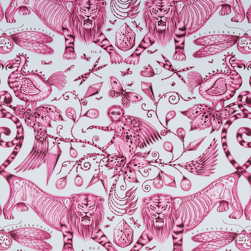 CLARKE AND CLARKE - EXTINCT- MAGENTA - Fabric by the Yard MAGENTA