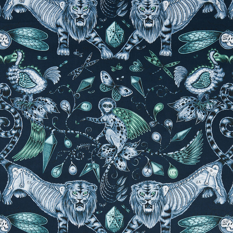 CLARKE AND CLARKE - EXTINCT- NAVY - Fabric by the Yard NAVY