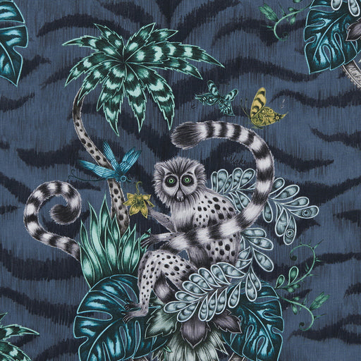 CLARKE AND CLARKE - LEMUR- NAVY - Fabric by the Yard NAVY