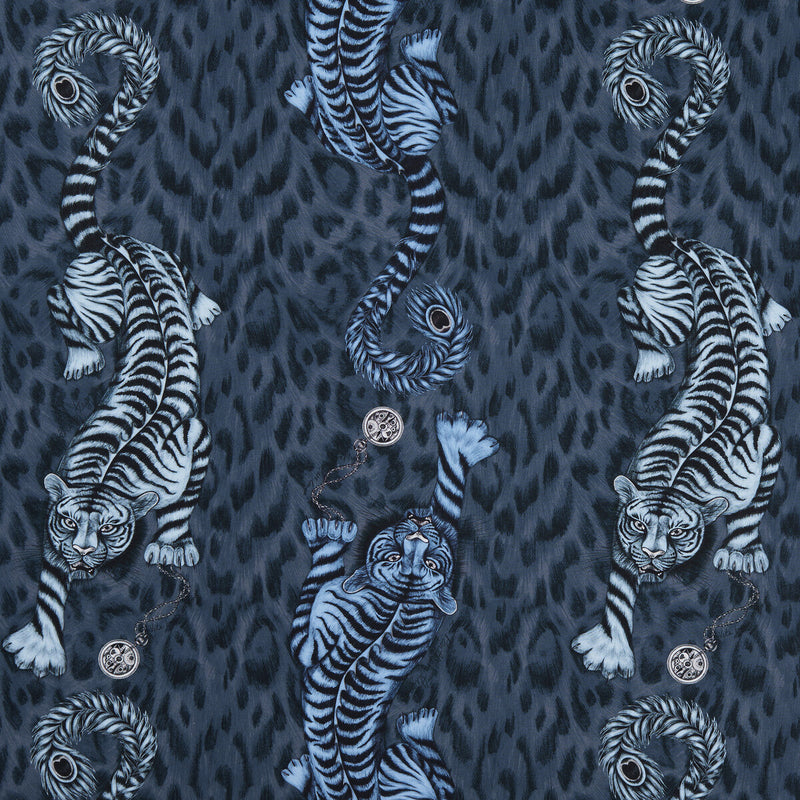 CLARKE AND CLARKE - TIGRIS- NAVY - Fabric by the Yard NAVY