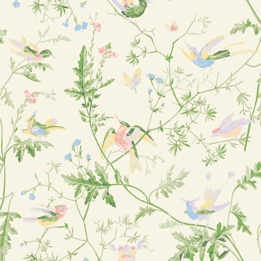 COLE & SON - HUMMINGBIRDS SILK- BRIGHT MULTI  - Fabric by the Yard BRIGHT MULTI