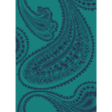 COLE & SON - RAJAPUR FABRIC PRINT- INK ON PETROL - Fabric by the Yard