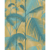 COLE & SON - PALM JUNGLE COT/LIN PRINT- ORCHRE/PETROL - Fabric by the Yard