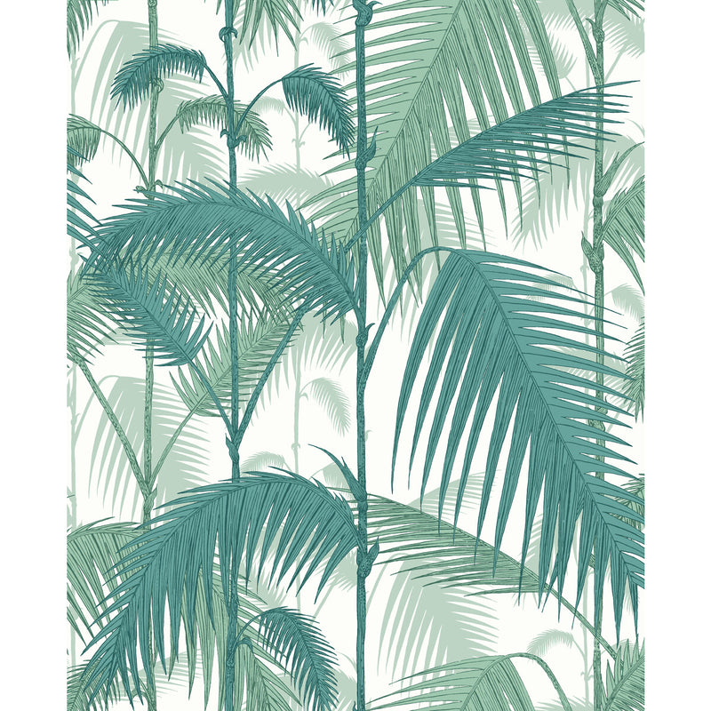 COLE & SON - PALM JUNGLE COT/LINEN PRINT- TEA VIRID CHLK - Fabric by the Yard TEA VIRID CHLK