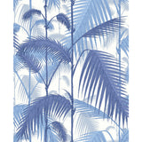 COLE & SON - PALM JUNGLE COT/LIN PRINT- HYACI ON WHT - Fabric by the Yard