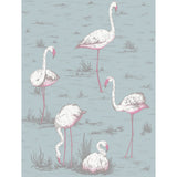 COLE & SON - FLAMINGOS COT/LIN PRINT- WHT/FUCH ON SFOAM - Fabric by the Yard