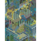 COLE & SON - MIAMI COTTON PRINT- PETROL MULTI - Fabric by the Yard