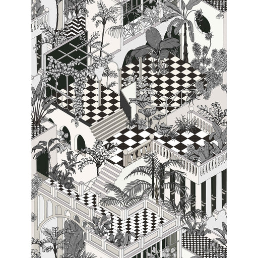COLE & SON - MIAMI COTTON PRINT- BLK WHT - Fabric by the Yard BLK WHT