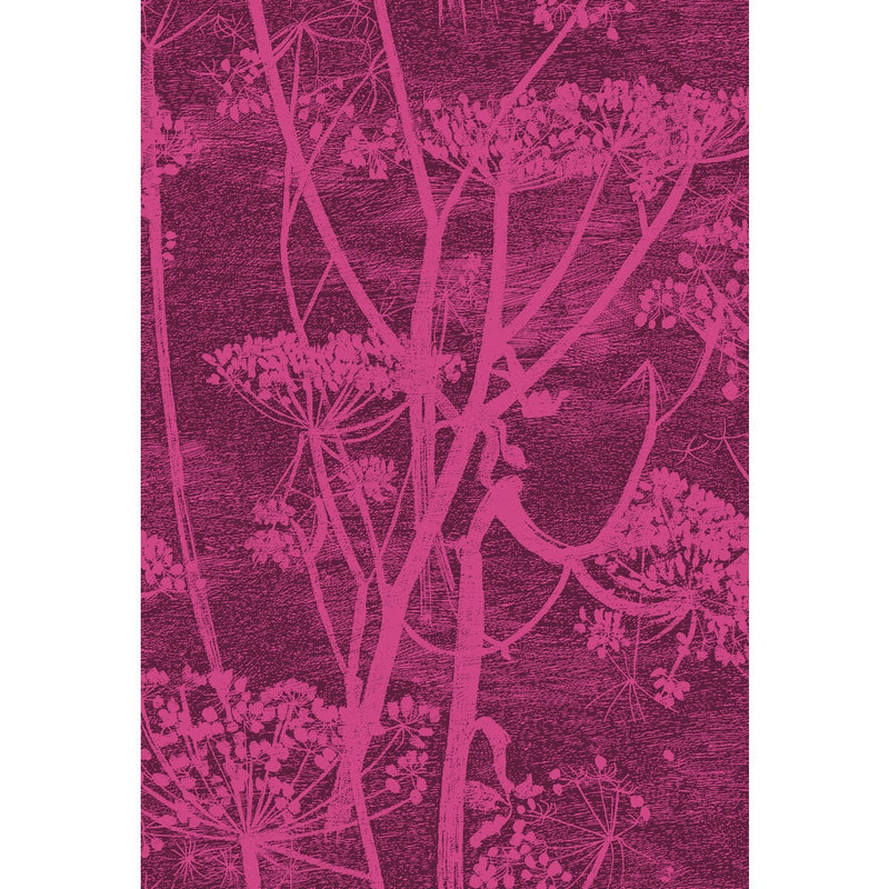 COLE & SON - COW PARSLEY PRINT- MAGENTA/PALM - Fabric by the Yard MAGENTA/PALM