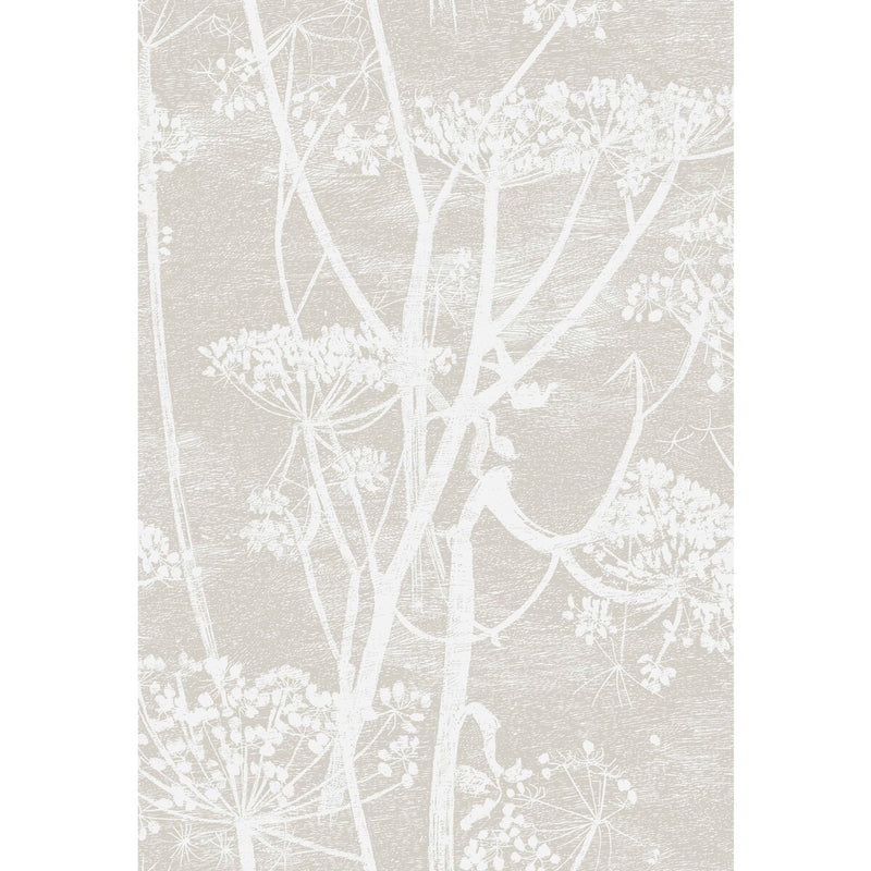 COLE & SON - COW PARSLEY LINEN PRINT- WHITE/TAUPE - Fabric by the Yard WHITE/TAUPE
