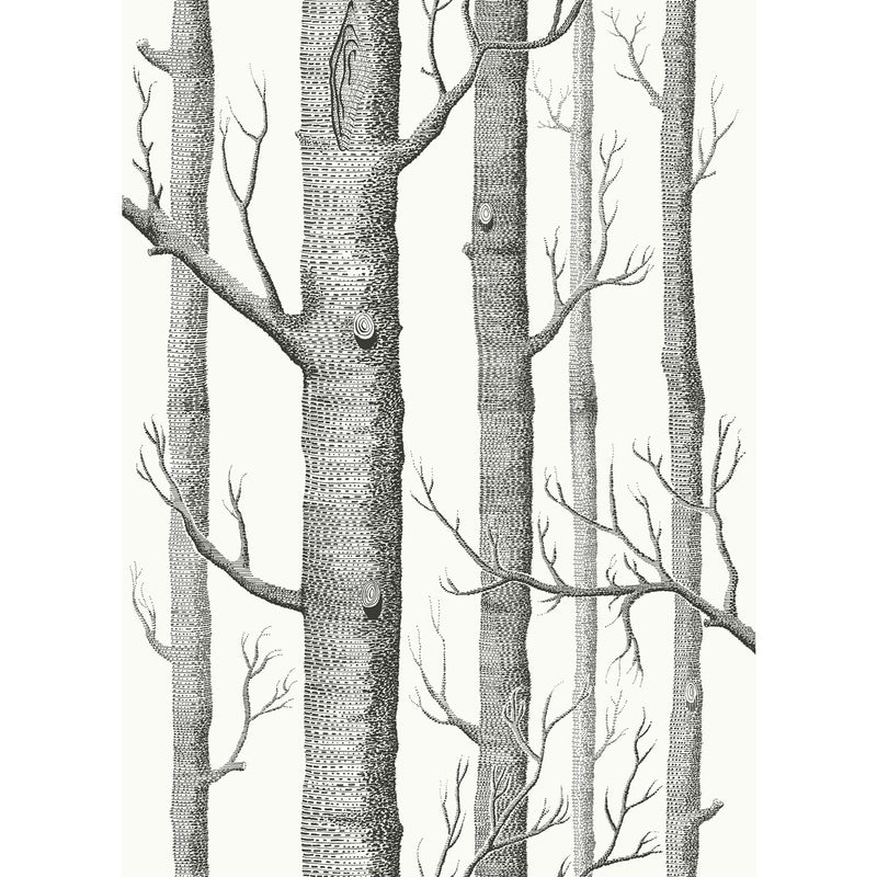 COLE & SON - WOODS COT/LIN PRINT- BLK WHT - Fabric by the Yard BLK WHT