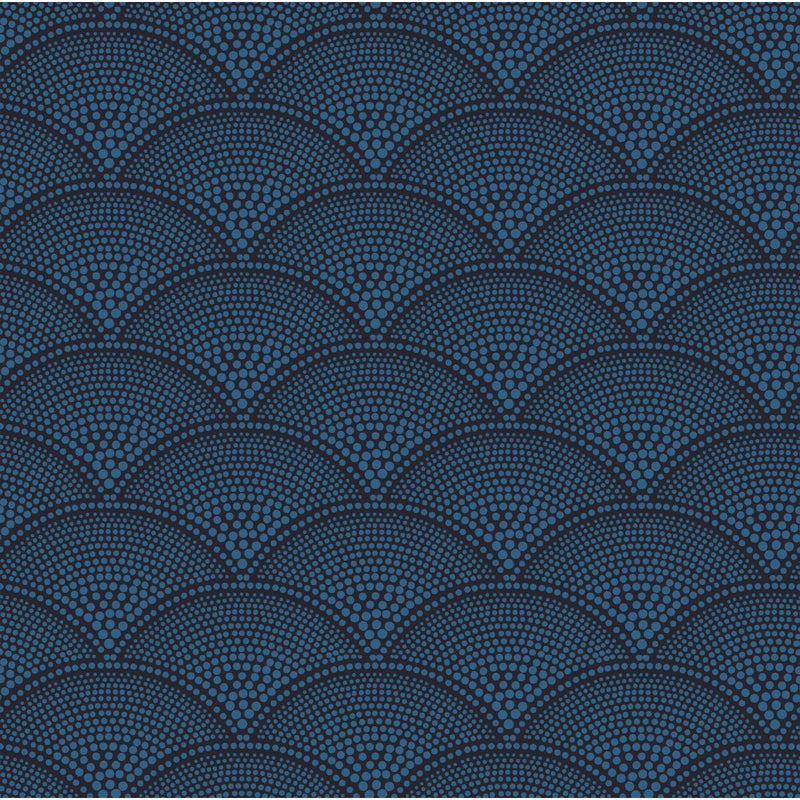 COLE & SON - FEATHER FAN WOVEN- HYAC ON CHAR - Fabric by the Yard HYAC ON CHAR