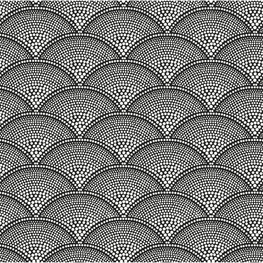 COLE & SON - FEATHER FAN WOVEN- WHT ON BLK - Fabric by the Yard WHT ON BLK