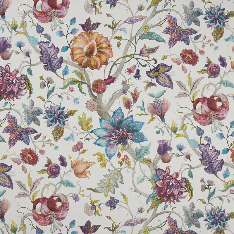CLARKE AND CLARKE - DELILAH- SUMMER/CREAM - Fabric by the Yard SUMMER/CREAM