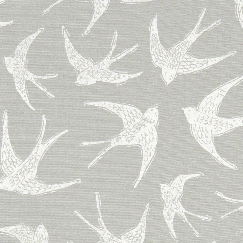 CLARKE AND CLARKE - FLY AWAY- GREY - Fabric by the Yard GREY