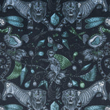 CLARKE AND CLARKE - EXTINCT VELVET- NAVY - Fabric by the Yard
