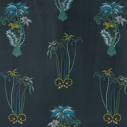 CLARKE AND CLARKE - JUNGLE VELVET- NAVY - Fabric by the Yard NAVY
