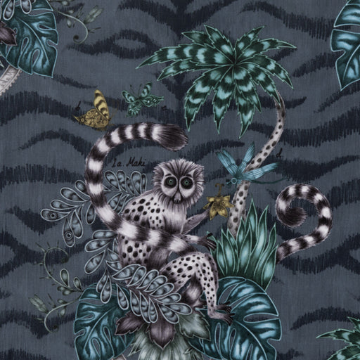 CLARKE AND CLARKE - LEMUR VELVET- NAVY - Fabric by the Yard NAVY