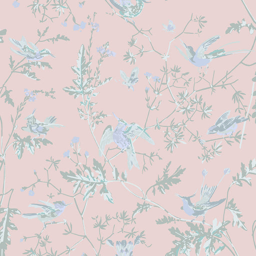 COLE & SON - HUMMINGBIRDS SILK- BLUSH - Fabric by the Yard BLUSH