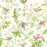 COLE & SON - HUMMINGBIRDS SILK- PEARL - Fabric by the Yard