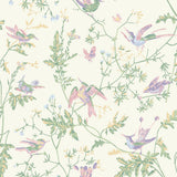 COLE & SON - HUMMINGBIRDS COTTON PRINT- BLUSH/SAGE - Fabric by the Yard