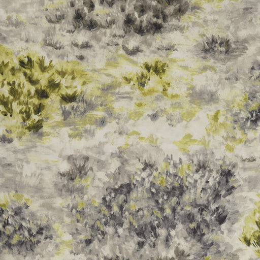 CLARKE AND CLARKE - FIORE- CHARCOAL/CHARTREUSE - Fabric by the Yard CHARCOAL/CHARTREUSE