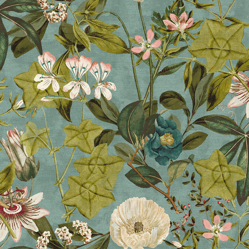 CLARKE AND CLARKE - PASSIFLORA- MINERAL/BLUSH - Fabric by the Yard MINERAL/BLUSH