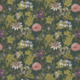 CLARKE AND CLARKE - PASSIFLORA- EMERALD VELVET - Fabric by the Yard