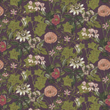 CLARKE AND CLARKE - PASSIFLORA- MULBERRY VELVET - Fabric by the Yard