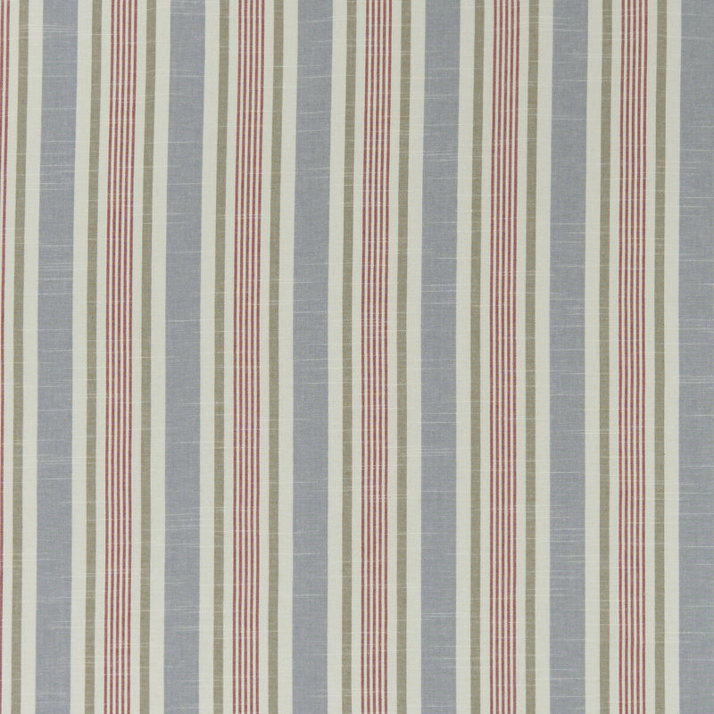 CLARKE AND CLARKE - MAPPLETON- DENIM/RED - Fabric by the Yard DENIM/RED