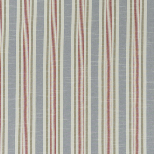CLARKE AND CLARKE - MAPPLETON- DENIM/RED - Fabric by the Yard DENIM/RED