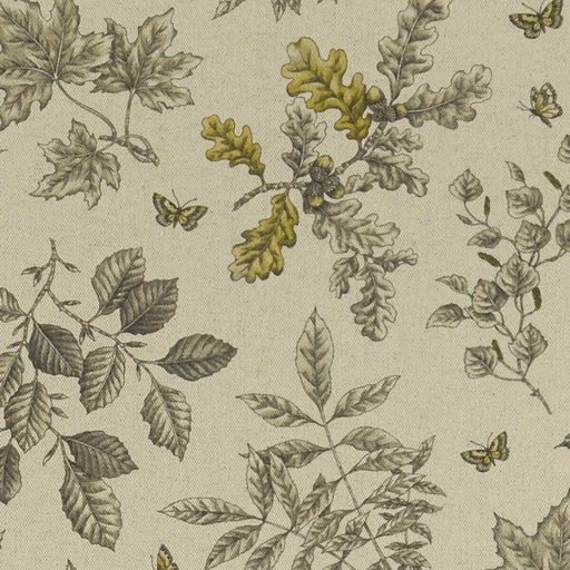 CLARKE AND CLARKE - HORTUS- CHARCOAL/OCHRE - Fabric by the Yard CHARCOAL/OCHRE