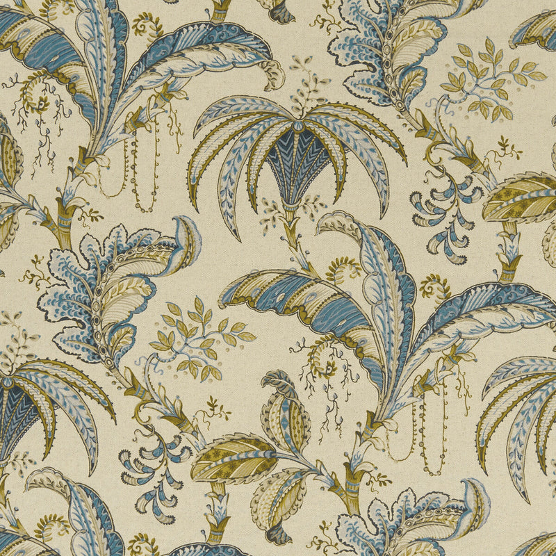 CLARKE AND CLARKE - OPHELIA- TEAL/SPICE - Fabric by the Yard TEAL/SPICE