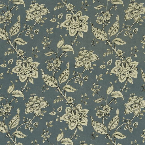 CLARKE AND CLARKE - PALAMPORE- DENIM - Fabric by the Yard DENIM