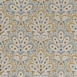 CLARKE AND CLARKE - PERSIA- TEAL/SPICE - Fabric by the Yard