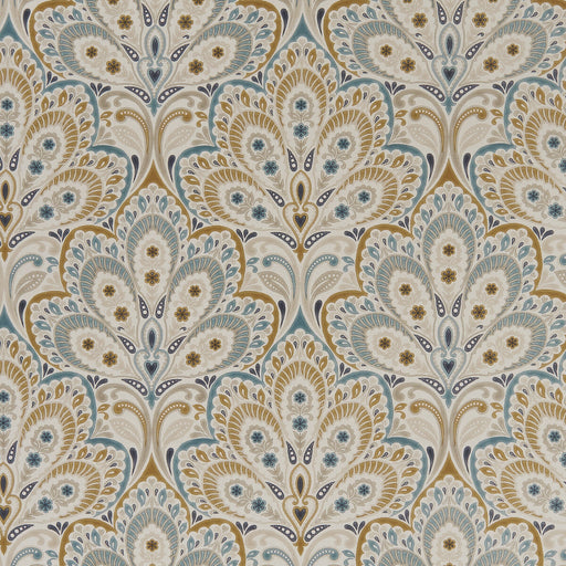 CLARKE AND CLARKE - PERSIA- TEAL/SPICE - Fabric by the Yard TEAL/SPICE