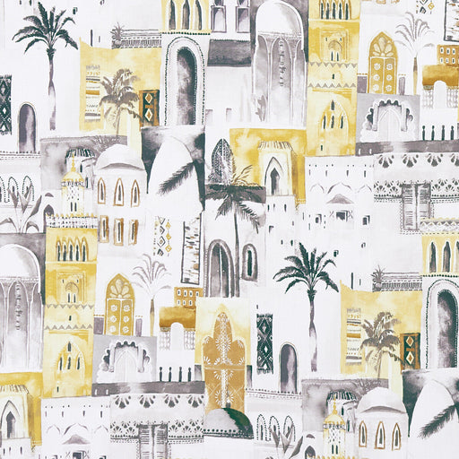 CLARKE AND CLARKE - MARRAKECH- CHARCOAL/OCHRE - Fabric by the Yard CHARCOAL/OCHRE