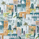 CLARKE AND CLARKE - MARRAKECH- TEAL/SPICE - Fabric by the Yard