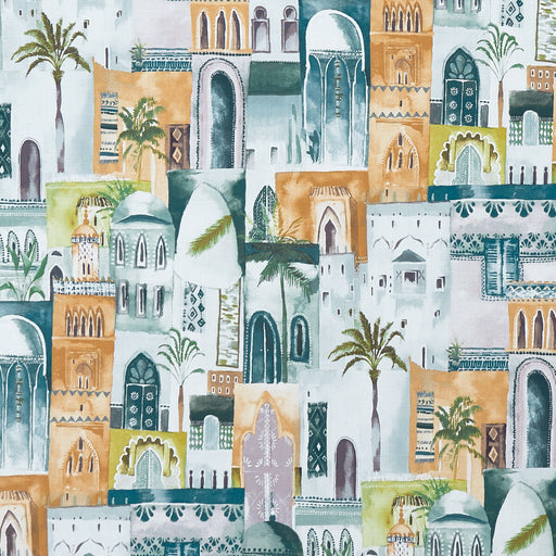 CLARKE AND CLARKE - MARRAKECH- TEAL/SPICE - Fabric by the Yard TEAL/SPICE