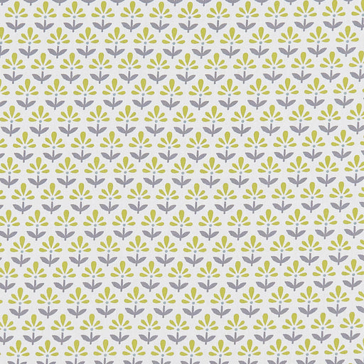 CLARKE AND CLARKE - FLEUR- CHARTREUSE/CHARCOAL - Fabric by the Yard CHARTREUSE/CHARCOAL