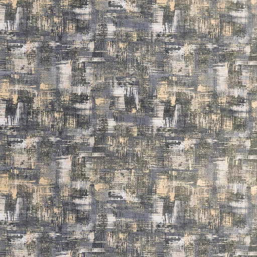 CLARKE AND CLARKE - TESSELLATI- CHARCOAL/GOLD - Fabric by the Yard CHARCOAL/GOLD