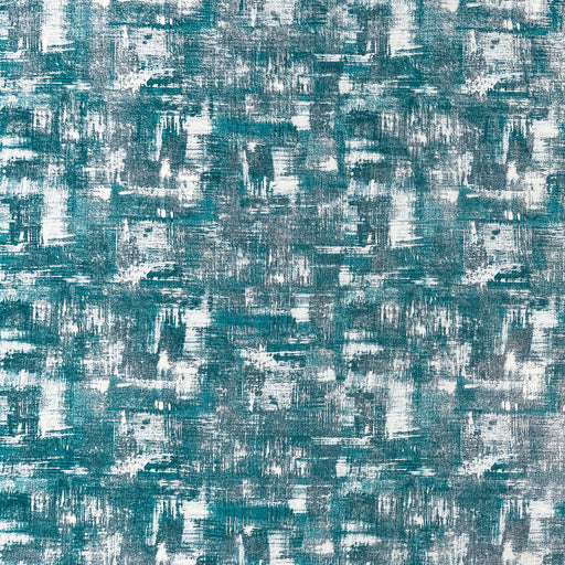 CLARKE AND CLARKE - TESSELLATI- TEAL/GILVER - Fabric by the Yard TEAL/GILVER