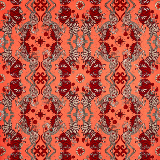CLARKE AND CLARKE - CASPIAN VELVET- CORAL - Fabric by the Yard CORAL