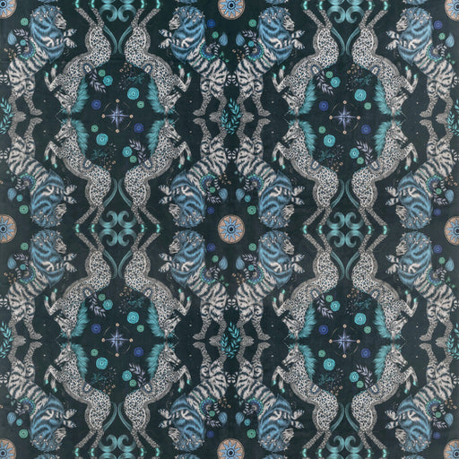 CLARKE AND CLARKE - CASPIAN VELVET- NAVY - Fabric by the Yard NAVY